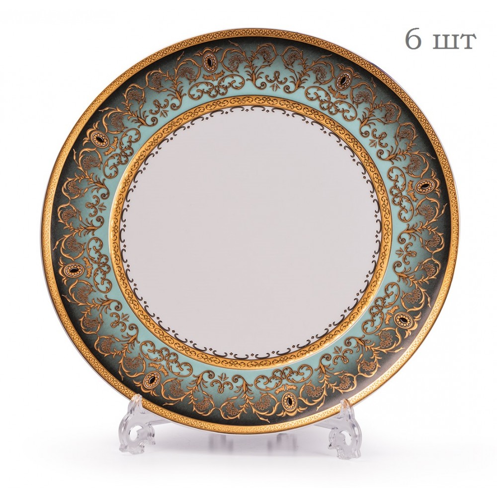 Комплект обеденных тарелок, D 22 см, 6 шт, декор MIMOSA PRAGA DEGRADE, Tunisie Porcelaine