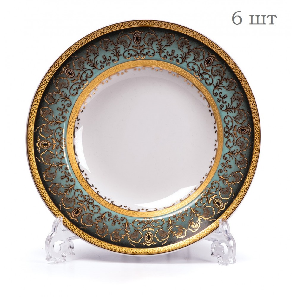 Комплект глубоких тарелок, D 22 см, 6 шт, декор MIMOSA PRAGA DEGRADE, Tunisie Porcelaine