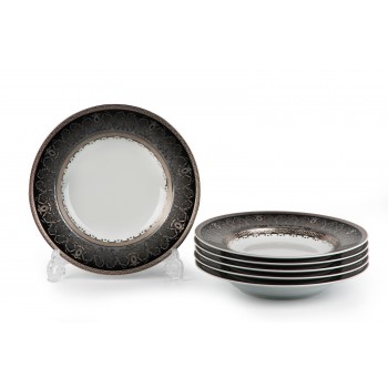 Комплект глубоких тарелок, D 22 см, декор MIMOSA PRAGA GRIS, Tunisie Porcelaine