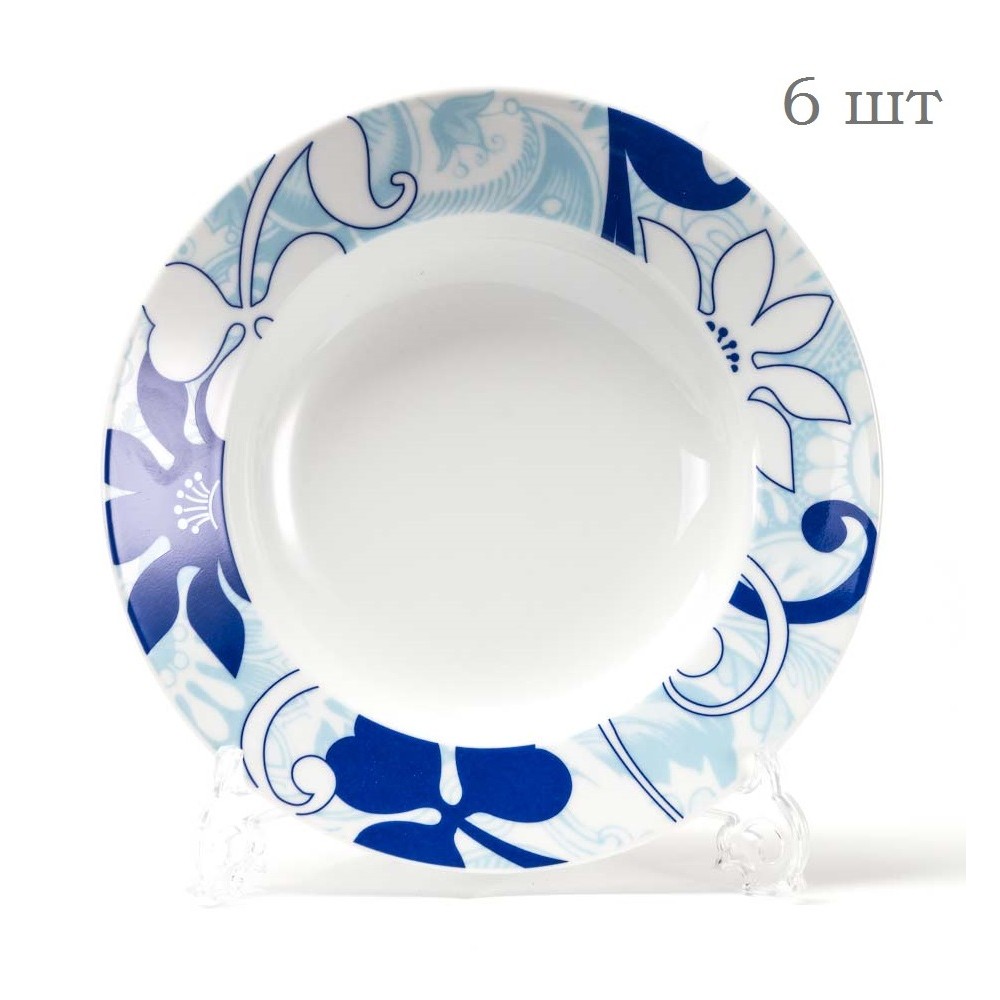 Комплект глубоких тарелок, 6 шт, D 22 см, серия Le Ciel Bleu, Tunisie Porcelaine