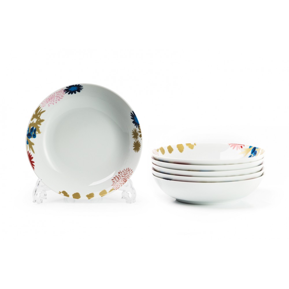 Комплект глубоких тарелок, D 22 см, 6 шт, декор MONALISA ILIONOR, Tunisie Porcelaine