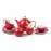 Сервиз чайный, 15 предметов, лиможский декор RED Gold, Tunisie Porcelaine