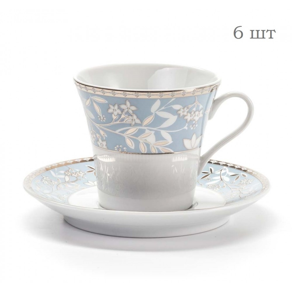 Комплект чайных пар, 6 шт, 220 мл, декор Le Classique, Tunisie Porcelaine