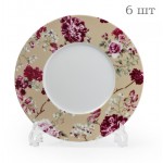 Комплект десертных тарелок, D 22 см, декор MIMOSA LIBERTY, Tunisie Porcelaine