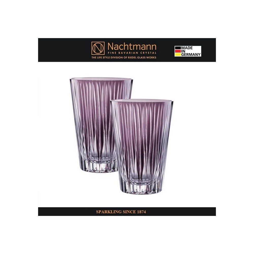 Набор высоких стаканов SIXTIES LINES VIOLET, 2 шт, 360 мл, сиреневый хрусталь, Nachtmann