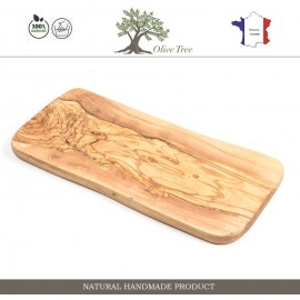 Доска из оливы прямоугольная для нарезки и подачи, ручная работа, max 40 см, max 23 см, Naturally Med