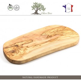 Большая доска из оливы для нарезки и подачи, ручная работа, max 45 см, Naturally Med
