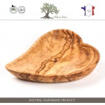 Салатник в форме сердца, ручная работа, max 17 см, дерево оливы, Naturally Med