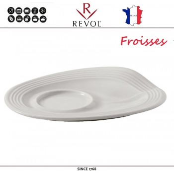 Блюдце «Фруассэ»; фарфор; H=25, L=175, B=135мм; белый