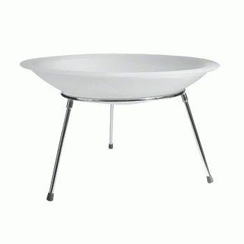 Фруктовница подставке «White Satin», D 30 см, стекло матовое, сталь, Vetreria Lux
