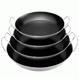 Сковорода для паэльи 2ручки; голуб.сталь; D=370, H=60, L=445мм; серый