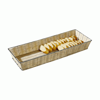 Поднос плетеный на каркасе, H 8 см, L 30 см, W 21 см, дерево, сталь, APS