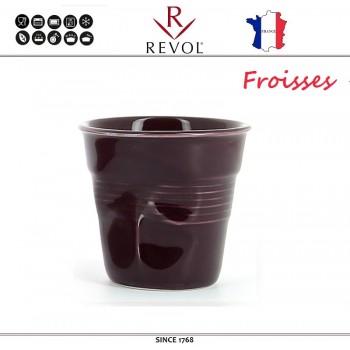 Froisses "Мятый керамический стаканчик" для кофе эспрессо, 80 мл, ежевичный, REVOL