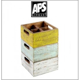 Деревянный ящик Vintage для аксессуаров, 6 ячеек, голубой, APS