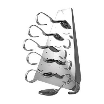 Этажерка этажерка фуршетная + 12 ложек , H 27 см, L 22 см, W 10 см, сталь нержавеющая, APS