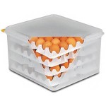 Контейнер для хранения яиц с крышкой +8 лотков, H 20 см, L 35,4 см, полиэтилен, APS