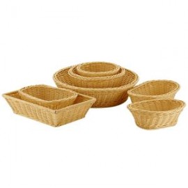 Корзина для хлеба плетеная , D 25,5 см, H 6,3 см, полиротанг, APS