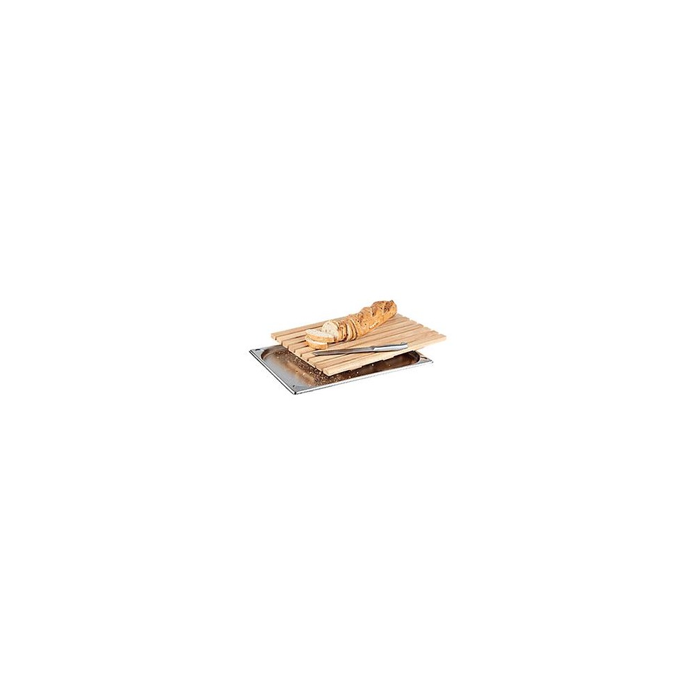 Доска разделочная для хлеба с подносом, H 3,5 см, L 53 см, W 32,5 см,  дерево, сталь нержавеющая, APS