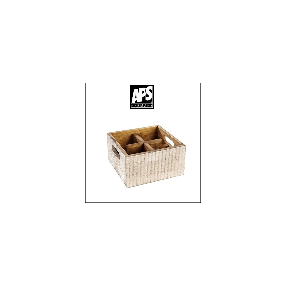 Деревянный ящик Vintage для аксессуаров, 4 ячейки, белый, APS