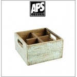 Деревянный ящик Vintage для аксессуаров, 4 ячейки, голубой, APS