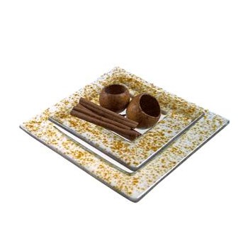 Тарелка квадратная ''Full Drop'', L 17,8 см, W 17,8 см, стекло, BDK-GLASS