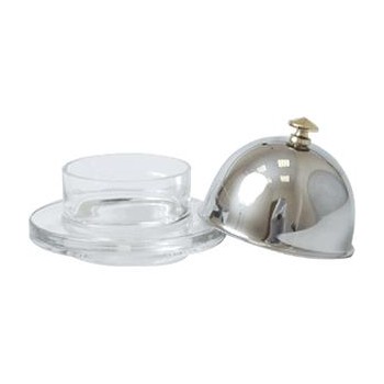 Икорница с крышкой , 50 мл, D 9 см, H 7,5 см, стекло, сталь, Eternum
