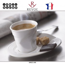 Froisses "Мятый керамический стаканчик" для кофе эспрессо, 80 мл, светло-серый, REVOL