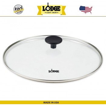 Крышка, D 30 см, стекло жаропрочное, стальной обод, Lodge