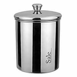Емкость д/соли; сталь нерж.; 1, 3л; D=12, H=17см; металлич.