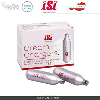 Баллончики для сифона для сливок N2О, 10 шт, Isi