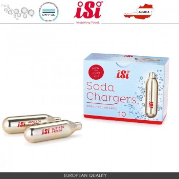 Баллончики для газирования воды CO2, 10 шт, Isi