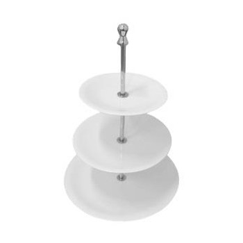 Этажерка 3-х ярусная для десерта D 18-22-28 см, H 42 см, сталь нержавеющая, KunstWerk