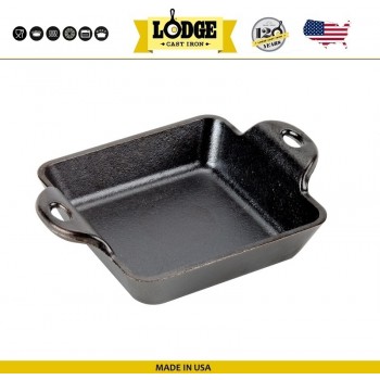 Сковорода порционная квадратная, W 12.5 см, чугун, Lodge