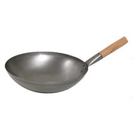 Сковорода «Вок», D 35 см, черная сталь, дерево, Noire, MATFER