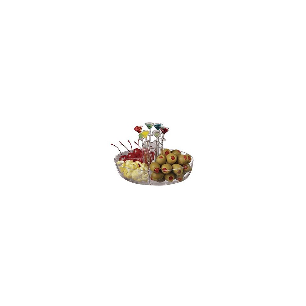 Блюдо для оливок со шпажками, H 9,5 см, L 11,5 см, W 18 см, акрил, Paderno