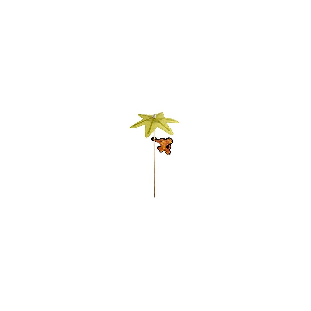 Обезьянка на палочке, 50шт, L 22,4 см, дерево, бумага, Pap Star