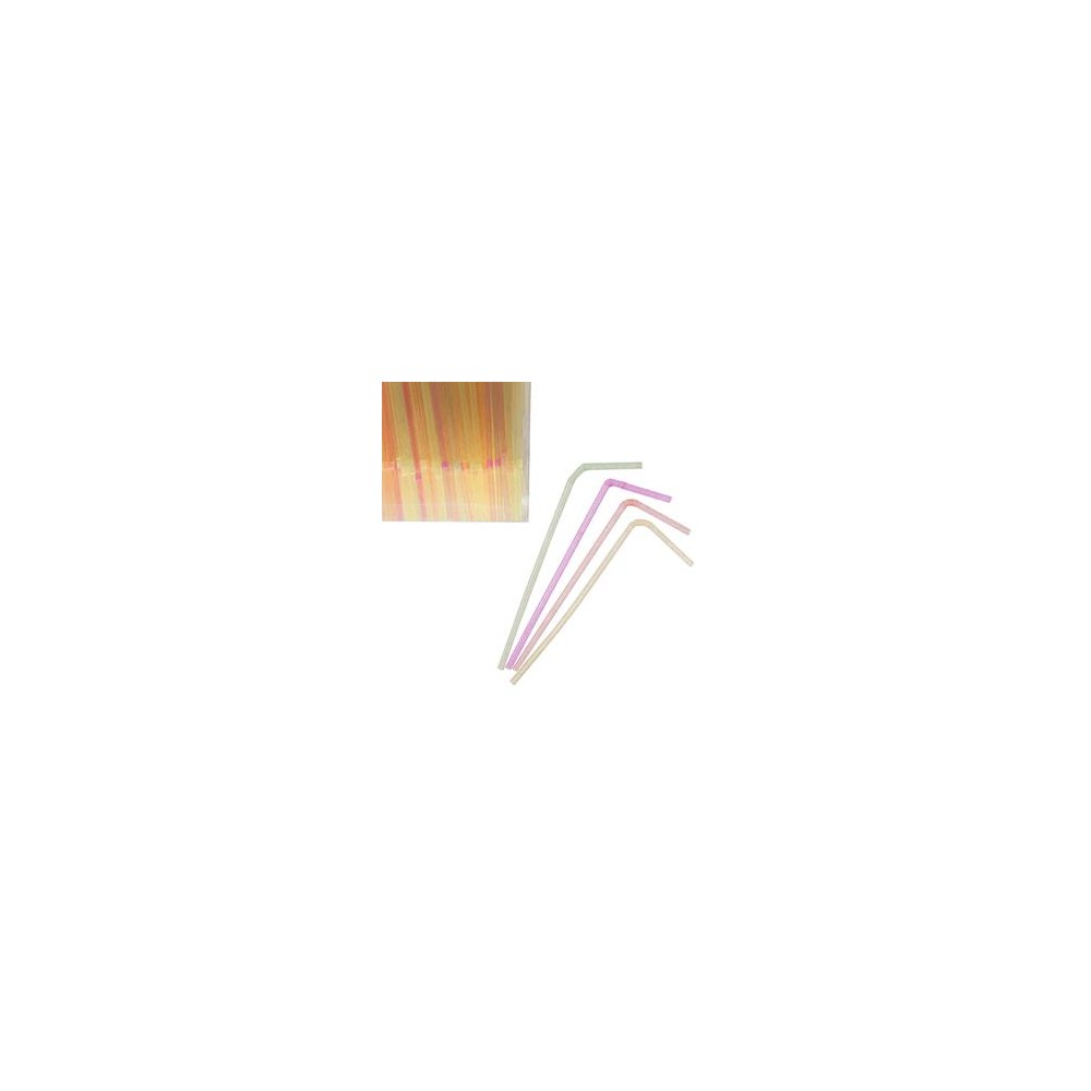 Трубочки со сгибом неоновые L=21cм, 1000шт, D 0,5 см, L 21 см, Pasterski