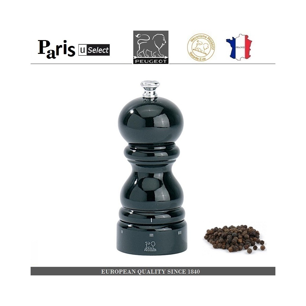 Мельница Paris U Select Laque Noir для перца, H 12 см, черный, PEUGEOT