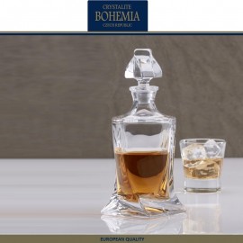 Графин-штоф QUADRO для виски, коньяка , 850 мл, хрустальное стекло, Bohemia