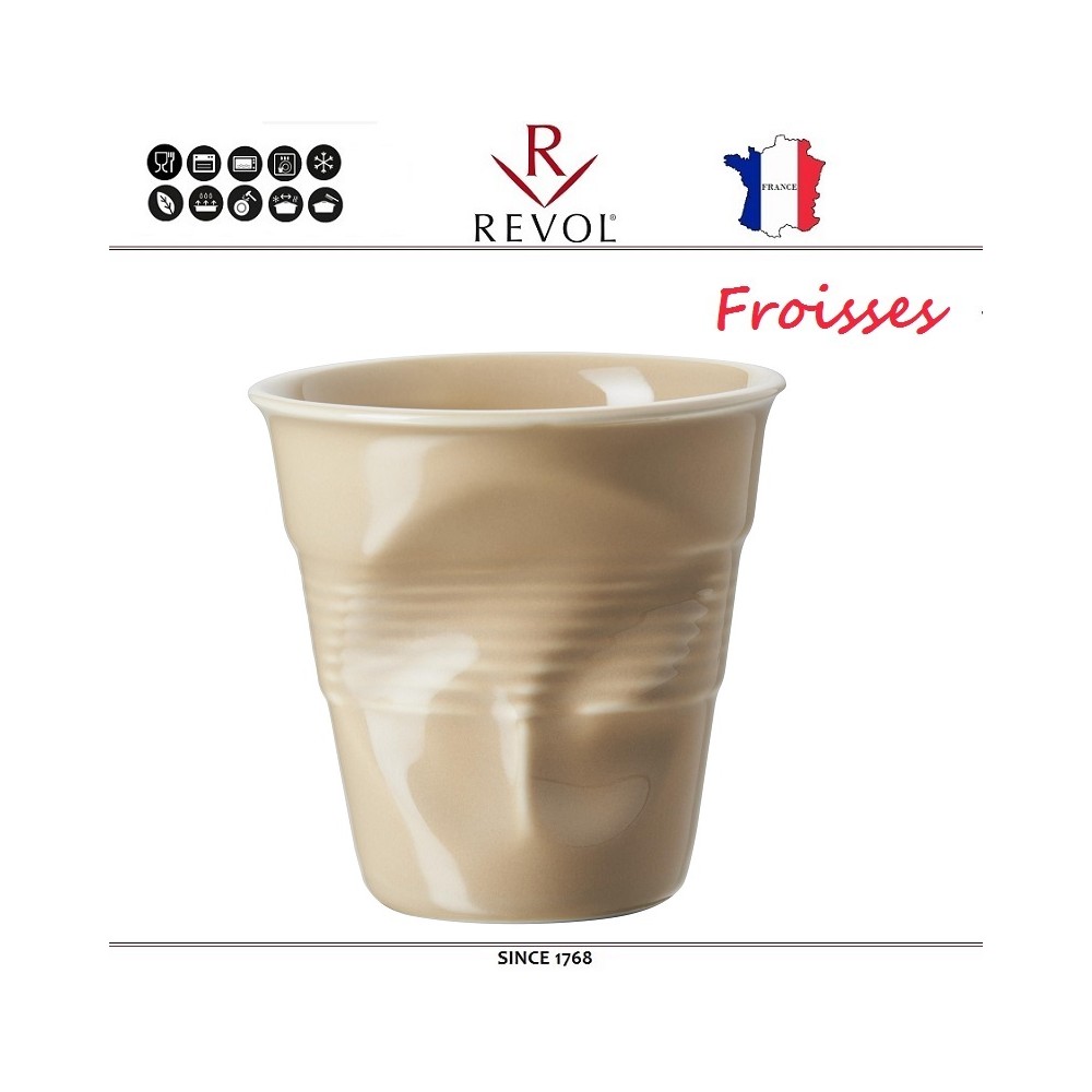 Froisses "Мятый керамический стаканчик" для кофе, 180 мл, слоновая кость, REVOL