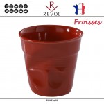 Froisses "Мятый керамический стаканчик" для кофе, 180 мл, красный, REVOL