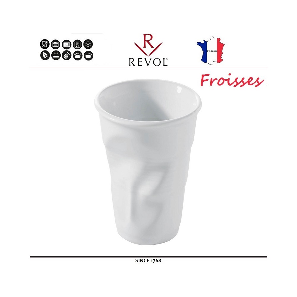 Froisses "Мятый керамический стаканчик" для латте, 260 мл, белый, REVOL