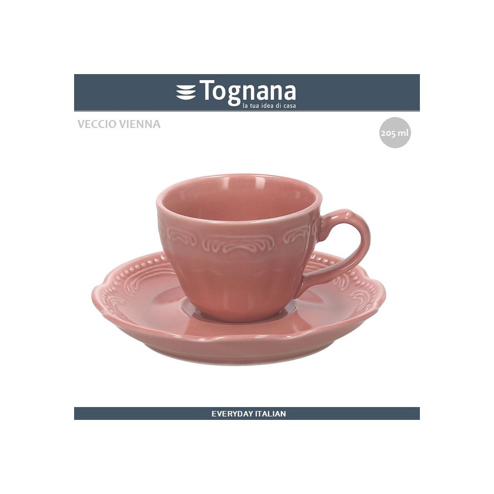 Чашка чайная (без блюдца) Vecchio Vienna Charme розовый, 200 мл, Tognana