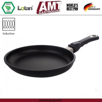 Антипригарная низкая сковорода Diamond Crystal AMT424FIX, D 24 см, фиксированная ручка, AMT, Германия