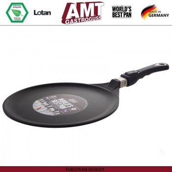 Антипригарная блинная сковорода Diamond Crystal, D 28 см, съемная ручка, AMT