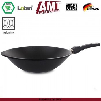 Антипригарный вок Diamond Induction, D 32 см, H 11 см, индукционное дно, съемная ручка, AMT