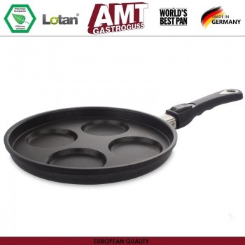 Антипригарная сковорода Diamond Crystal для оладьев, порционного омлета, D 26 см, съемная ручка, AMT