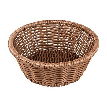 Корзина круглая для выпечки, хлеба, D 20 см, коричневый полиротанг, PRH