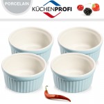 Набор керамических форм для духовки и морозильника, 4 шт, D 10 см, цвет голубой, Kuchenprofi
