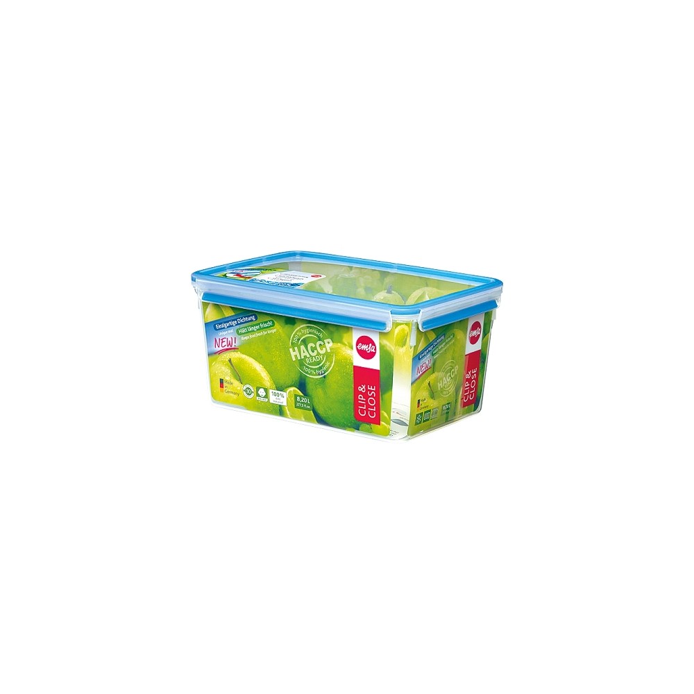 Герметичный контейнер для хранения CLIP & CLOSE, прямоугольный, 8,2 л, L 32,7 см, W 22,7 см, H 16,3 см, пищевой Emsa